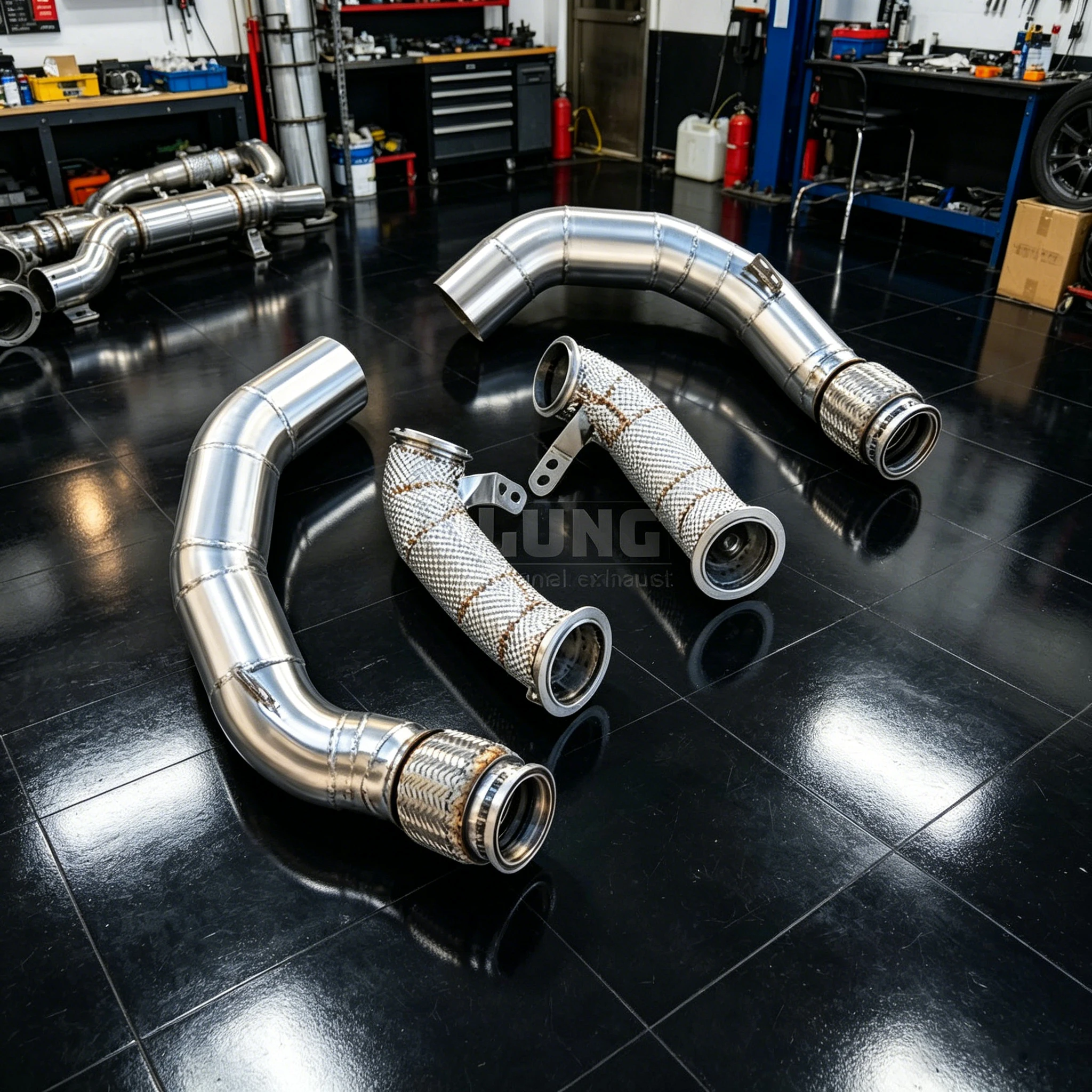 

For BMW M5 F90 4.4T 2017-2023 3.5 Inch Stainless Steel Sports Downpipe High Performance Exhaust Downpipe