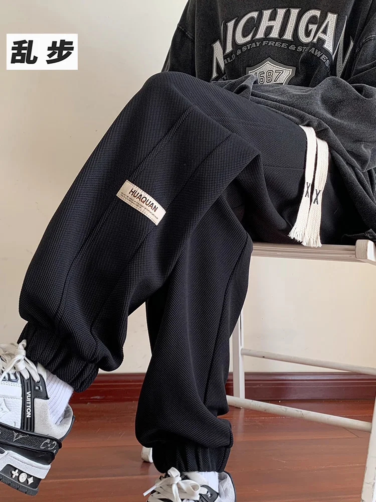 

Утепленные зимние спортивные брюки для подростков и мужчин, повседневные свободные брюки в американском уличном стиле, модель для пар