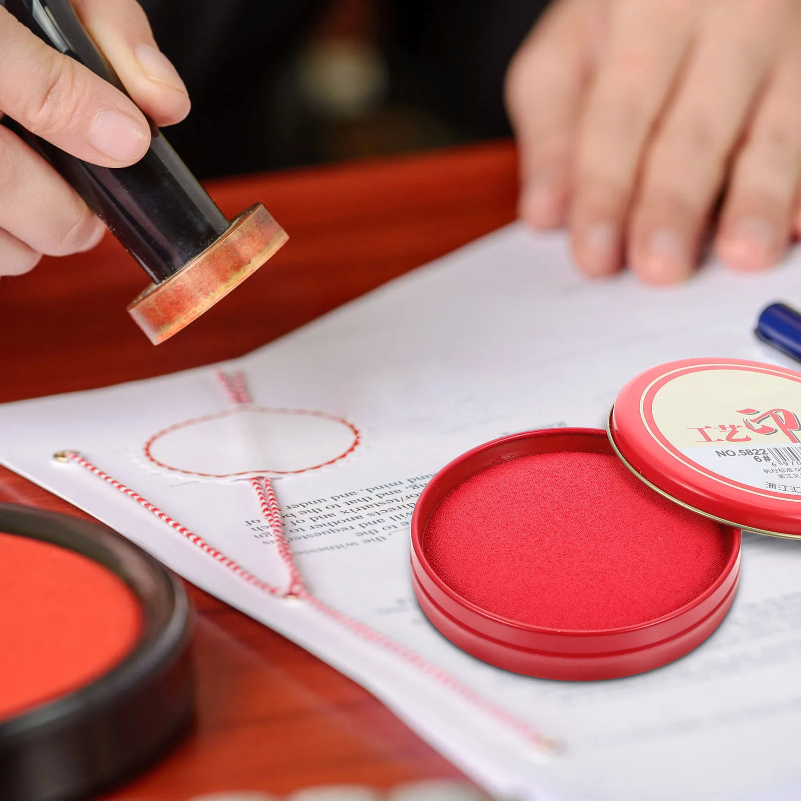 5Pcs Small Red Ink Pads in Metal Box Reliable Stamp Pads for Fingerprint Tests Craft Projects Long-Lasting
