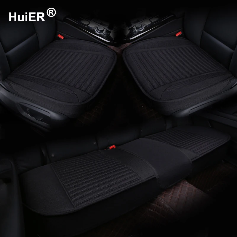 Car Auto Seat Cushion Linen Five seaters Three Pieces Set Four Seasons Universal Seat Cover Polyester Pretector Coat