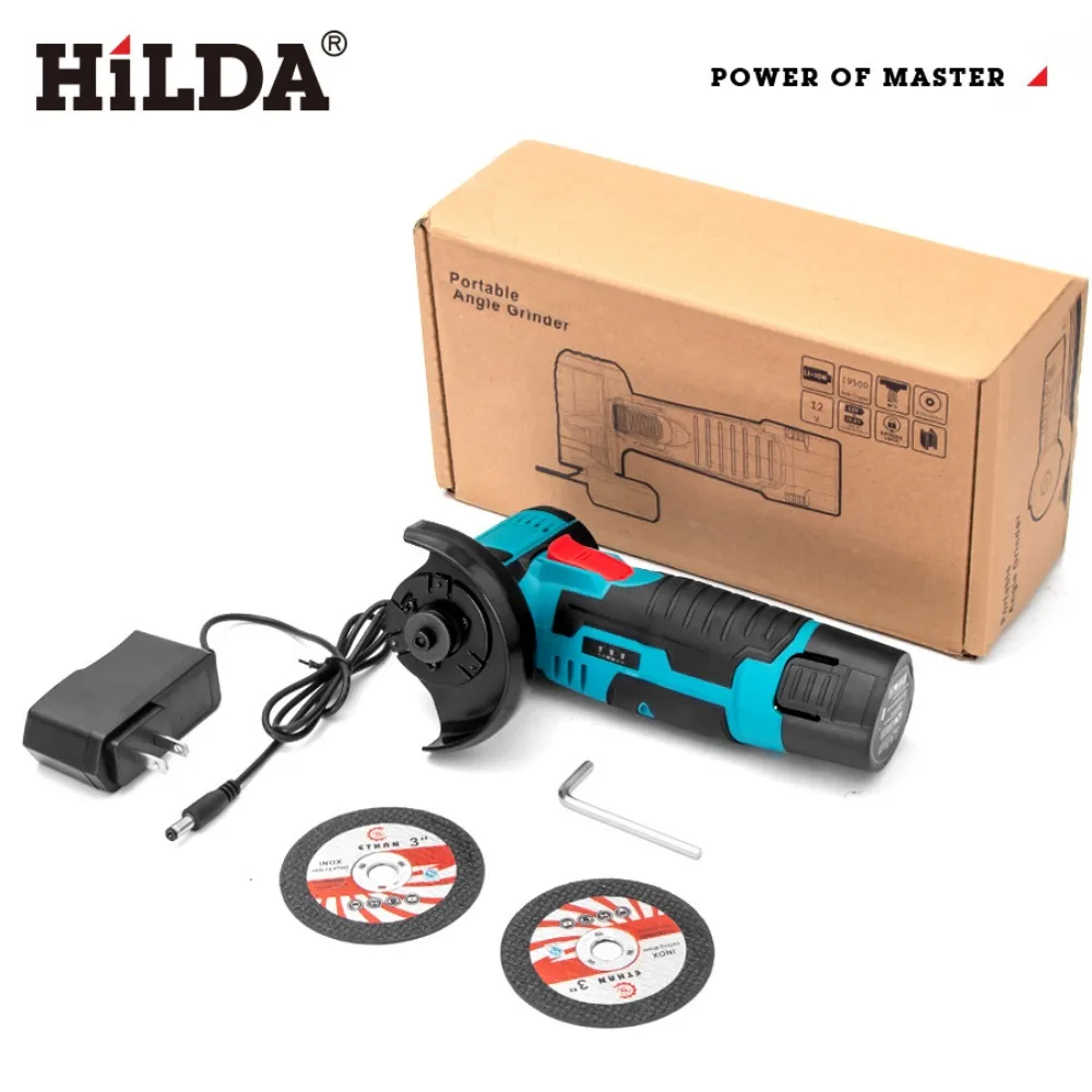 12V Mini Brushless Angle Grinder Cordless Polishing Machine Diamond Cutting with Accessories Angle Grinder Battery Powered