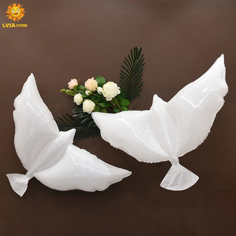 

Cartoon Dove Of Peace Simulation Aluminum Film Ballons European And American White Pigeon Flying Globos Scene Wedding Decoration