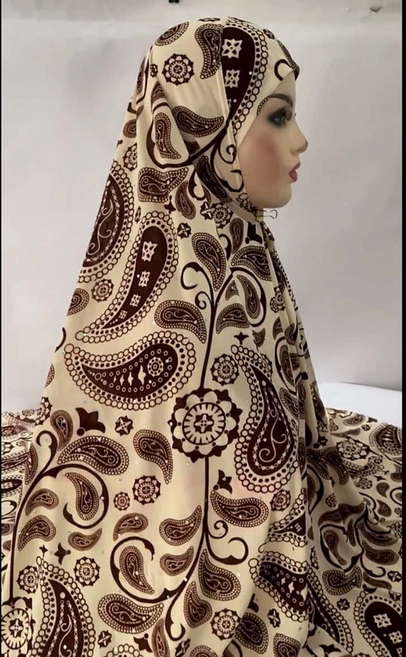 

Print Instant Hijab Overhead Jersey Amira Khimar Muslim Women Pull On Headscarf Islamic Pray Hijabs Head Wrap Shawls Niqab Hat