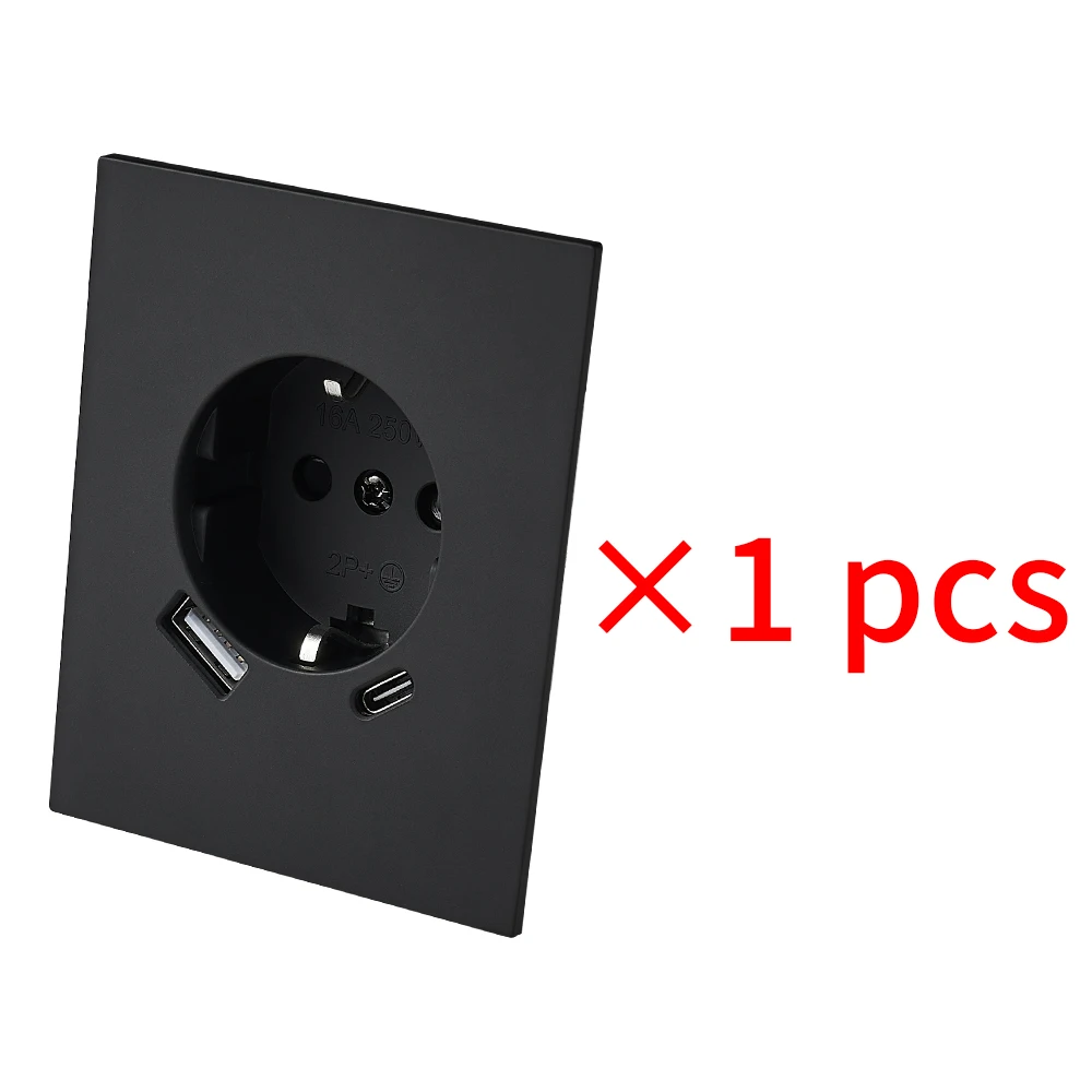 Zwarte knop Lichtschakelaar Ingebouwde stopcontacten Huidgevoel Verf Geïntegreerd paneel Stopcontact DIY-combinatie Ingebouwde verf