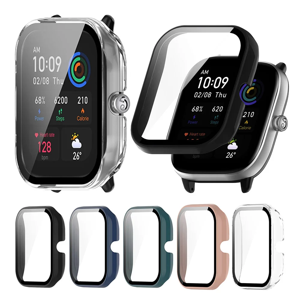 PC + Glass Protective Case for Huami Amazfit GTS 4 Mini Full Screen Protector Shell Bumper