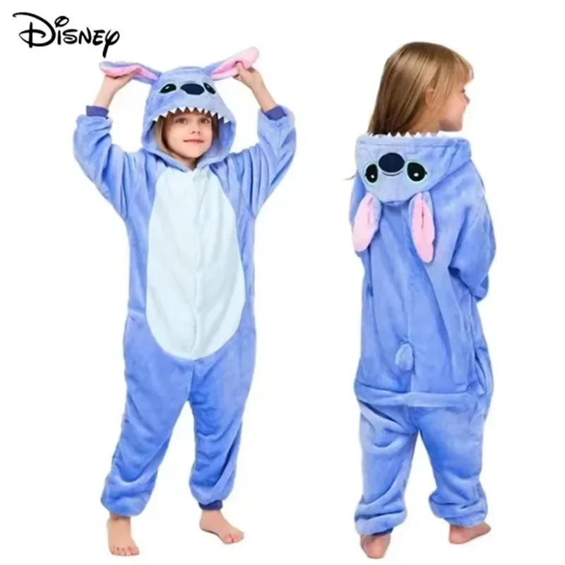 

Hot Stitch Anime Cosplay Costumes Kids Animal Cartoon Jumpsuit For Children Halloween Girls Boys Hooded Pajamas Onesies