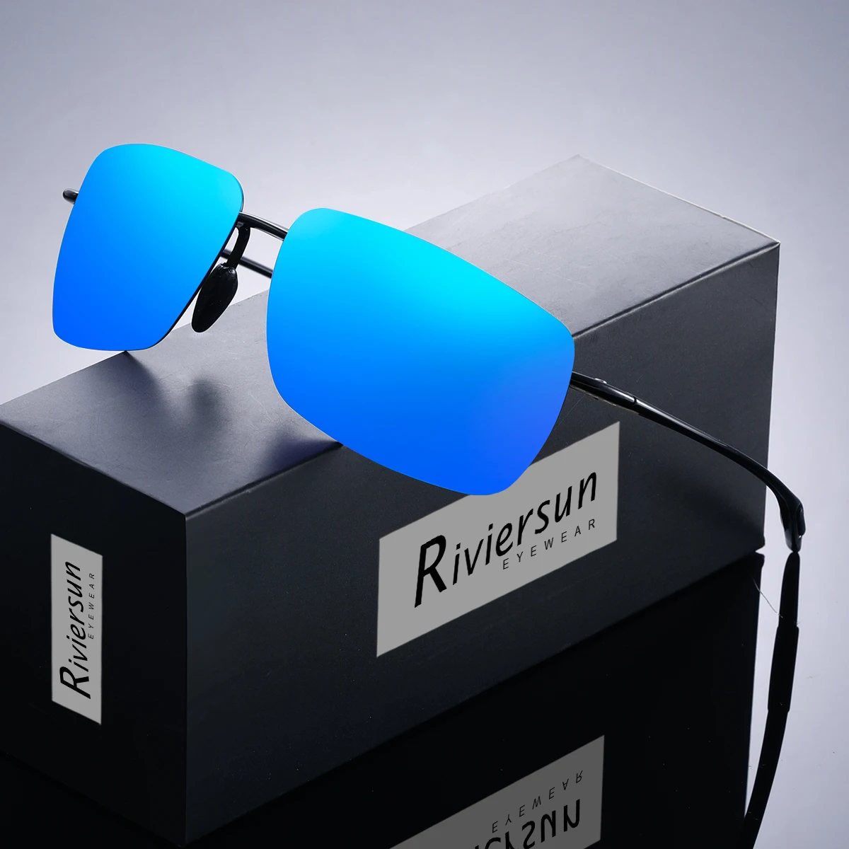 Polarisierte randlose Sonnenbrille für Herren, UV400, ultraleicht, rahmenlos, für Damen, zum Fahren, als Geschenk