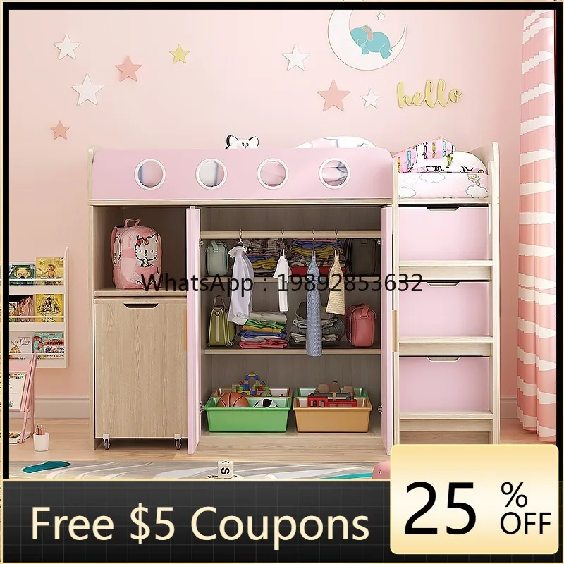 

YFY Children's Bed Desk Integrated Semi-High Bed Small Apartment Multi-Functional Combination Formaldehyde-Free Board Single Bed