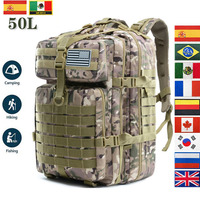 30L/50L Bag Men Tactical Pack Travel Bag Black Army Green 3P Rucksack Outdoor Camping Fishing Bag Hiking Hunting Backpacks