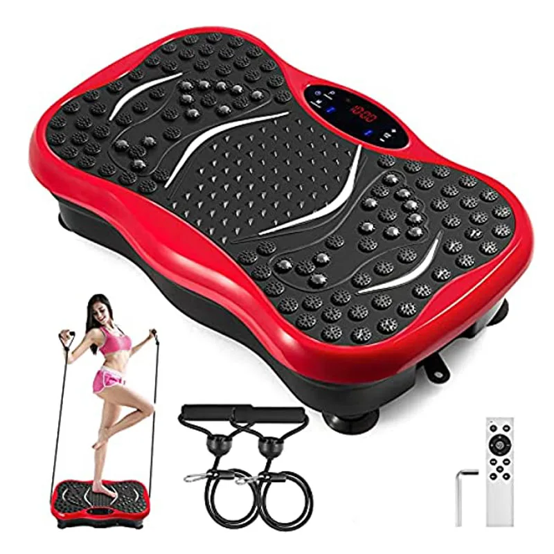 Vibration Platform Plate Whole Body Massager Machine With Resistance Bands & Remote Control for Fat Burning, Weight Loss