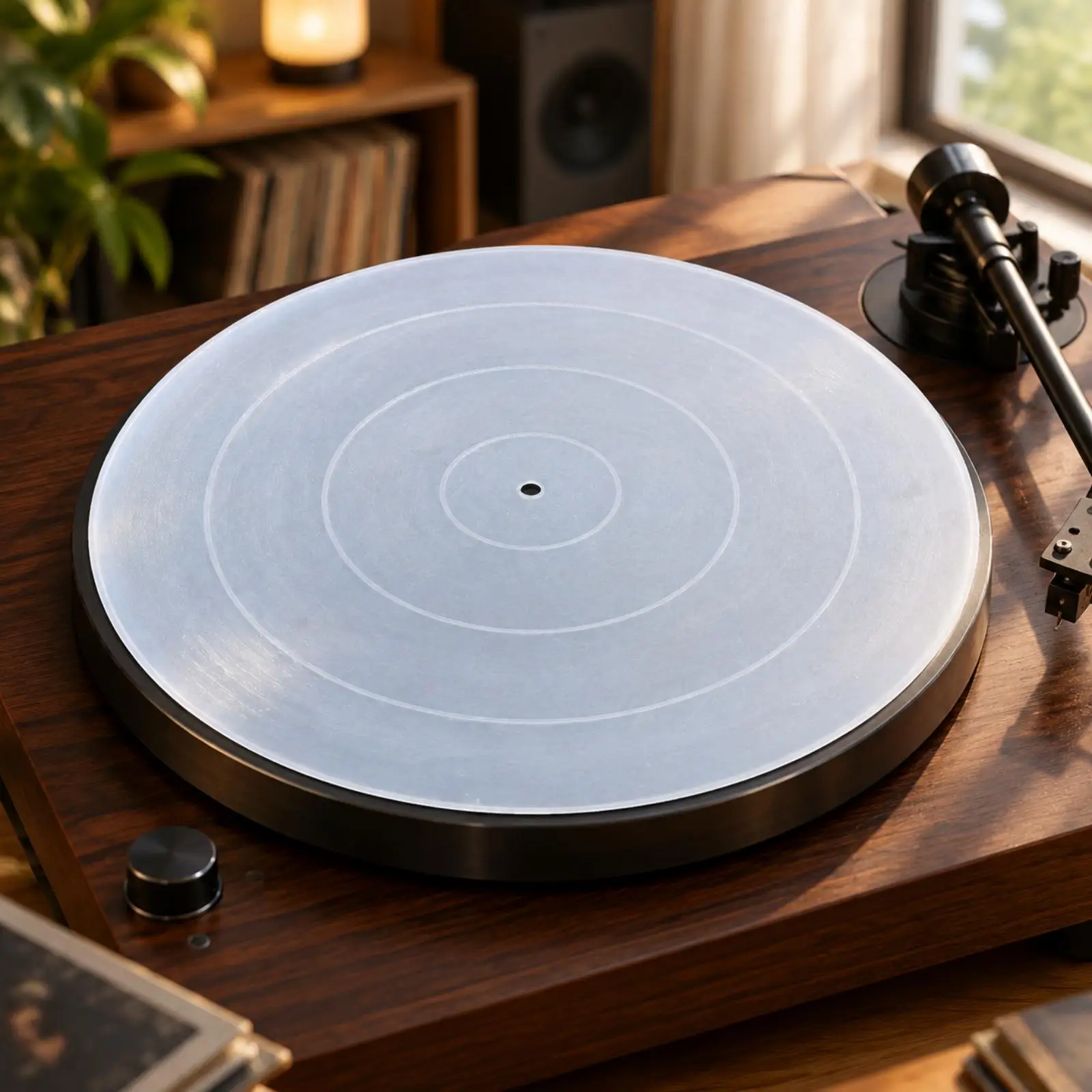 Silicone Turntable Platter Mat Recessed Center Silicone Platter Mat with Spindle Hole Vibration Dampening Slipmat for