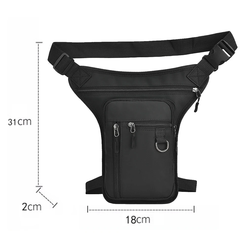 

Men Riding Fanny Pack Multipocket Travel Purse PU Leather Motorbike Hip Leg Pack Outdoor Sports Ride Bag