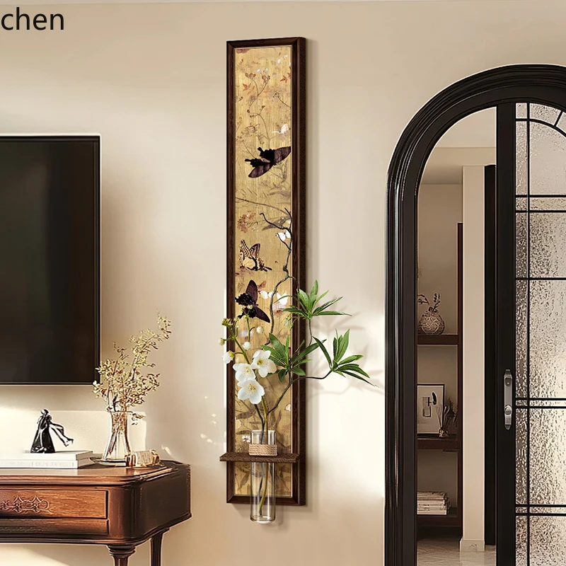 

QZT Living Room Decorative Painting Hydroponic Green Plant Sandstone Three-Dimensional Entrance Hanging Painting Wall Art