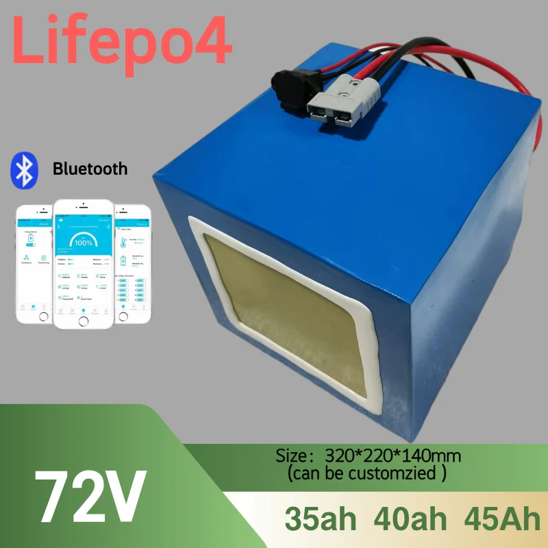 Lifepo4 72v 35ah 40ah 45Ah lithium battery with BMS 24S for 6000W motocycle/Golf cart/sightseeing bus+5A Charger