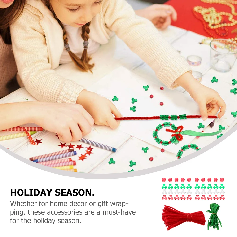 

1 Set Christmas Ornament Kits 2024 Diy Craft Accessories Pendant Xmas Decorations Kits For Holiday Home Party Tree Hanging Red