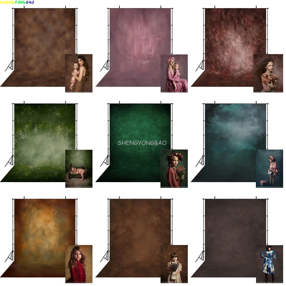 Vintage Abstract Gradient Background Kids Baby Birthday Party Newborn Family Portrait Photography Backdrop RO-21
