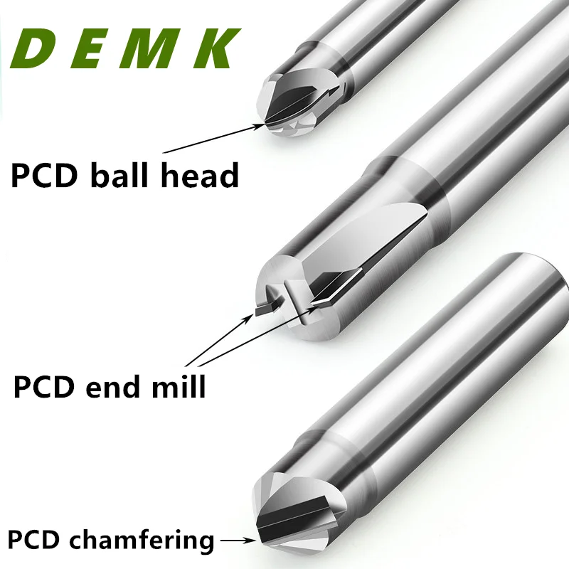 

Алмазная фреза PCD, специальная фреза для меди/алюминия/графита, 1F и 2F, шаровая головка, фаска, зеркальная поверхность