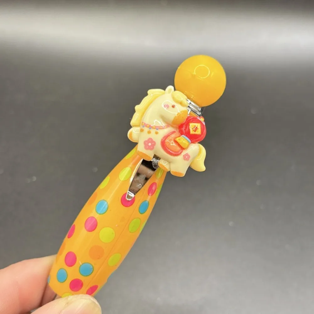 Creative Plastic Pony Pen Pony Shape Cartoon Gel Pen Press Mechanism Ballpoint Pen Student Use