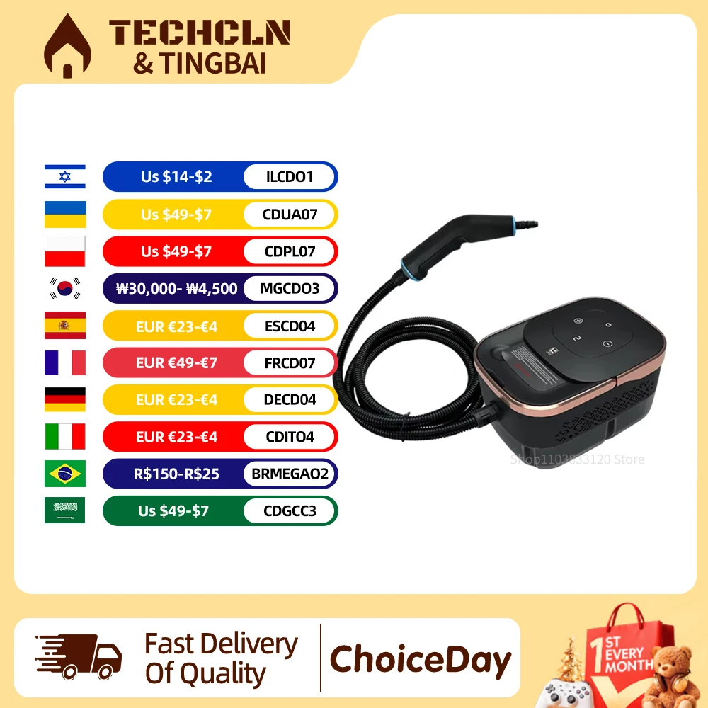 1500W Portable Handheld Steam Cleaner High Temperature Pressurized Steam Cleaning Machine with Brush Heads for Kitchen Furniture