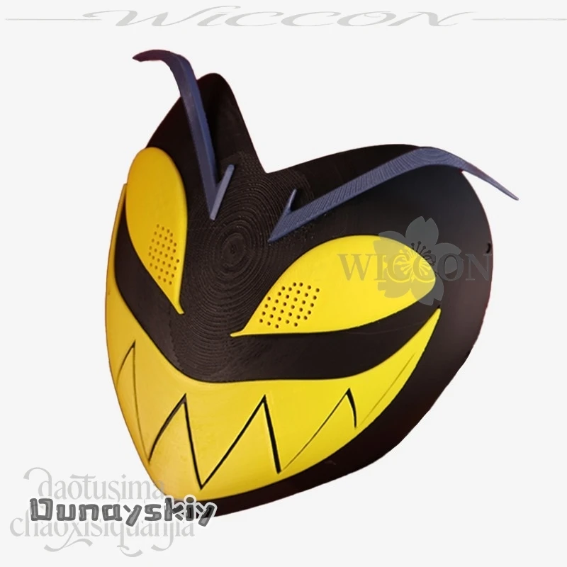 لتقوم بها بنفسك Ss @ أنيمي فندق هاسبين تأثيري آدم ثلاثية الأبعاد حمض البوليلاكتيك قناع الدعائم اكسسوارات أصفر أبيض أحمر شيطان على قناع الملاك هالوين #6