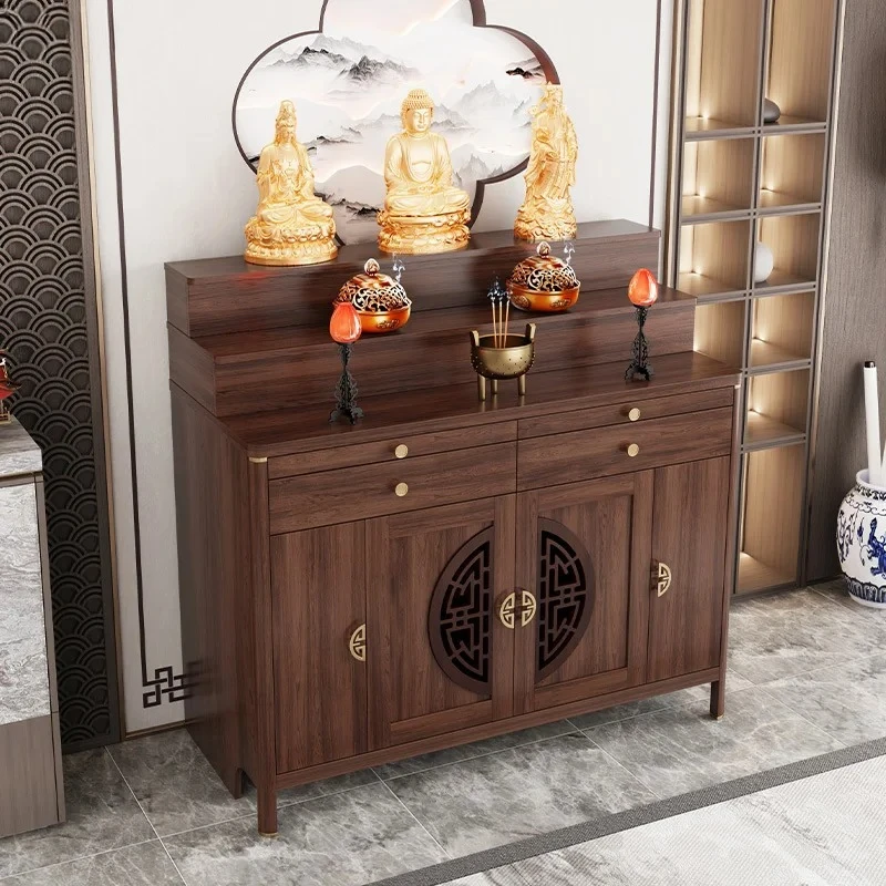 table incense case household altar cabinet table God of Wealth incense tribute table Buddha platform new Chinese three-layer