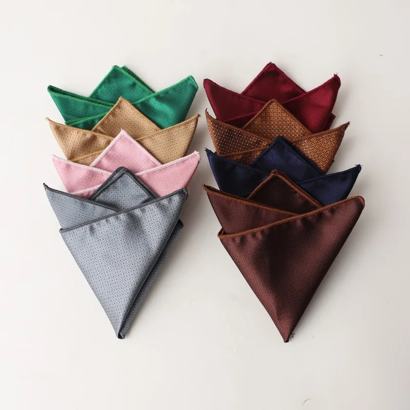 Separable Matching Vintage Solid Pocket Square With Hidden Dark Texture Men Suit Pocket Hanky Cravat, Formal Suit Accessory Gift