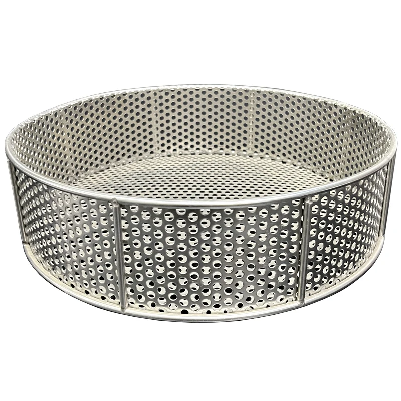 Large Capacity Round Rectangle 304 Stainless Steel Perforated Wire Mesh Basket