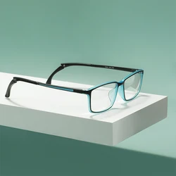 Men Lightweight TR90 Spectacles Rectangular Full Rim Sport Eyewear Frame With Anti Slip Holder For Prescription Lenses