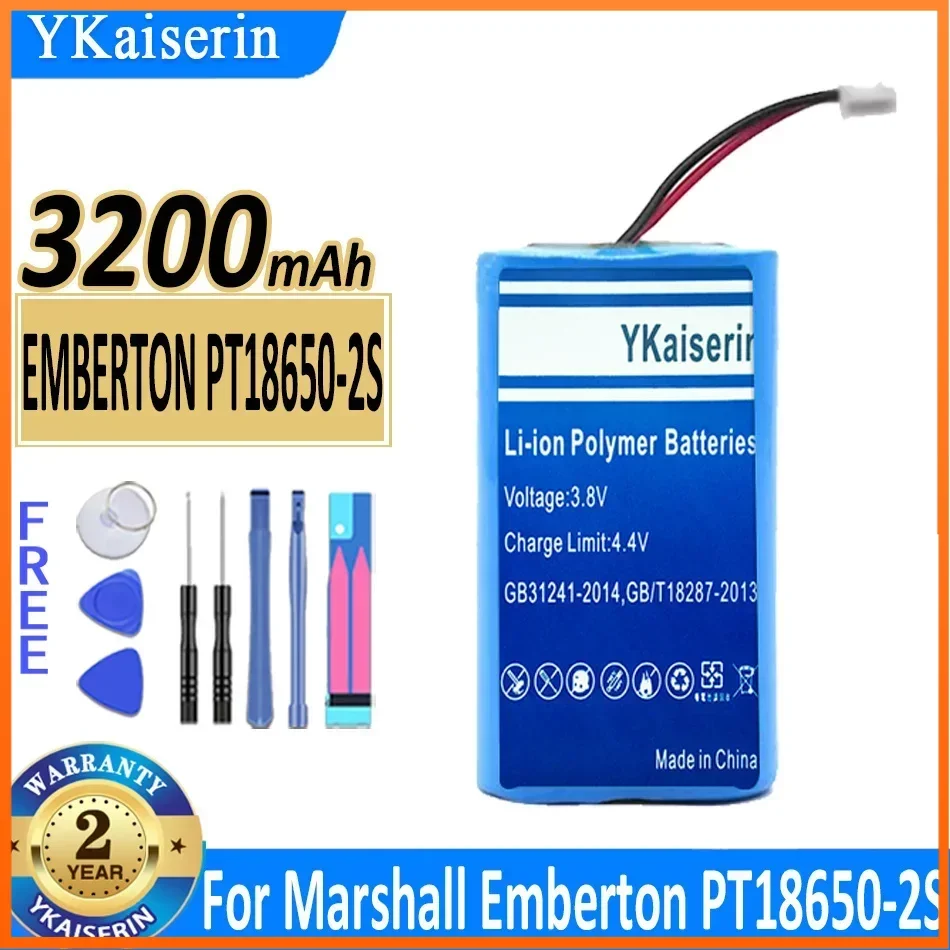 YKaiserin 3100mAh/4100mAh Replacement Battery for Marshall Emberton PT18650-2S C406A2 C406A3 Batterie Warranty 2 Years + Tools