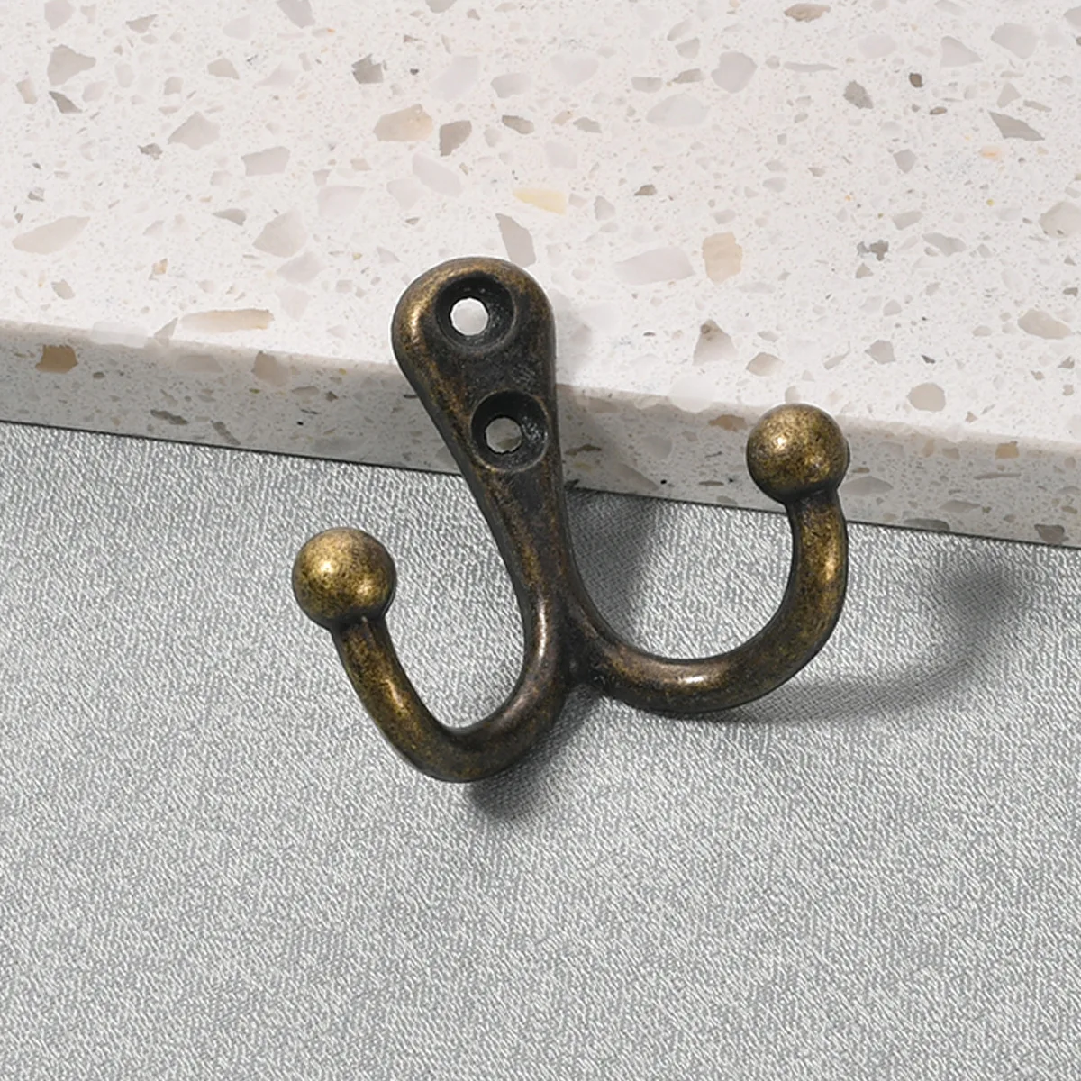 Retro Coat Hook Punch Clothes Hook Double Hook Storage Key Hat Hook Door Behind the Coat Hook