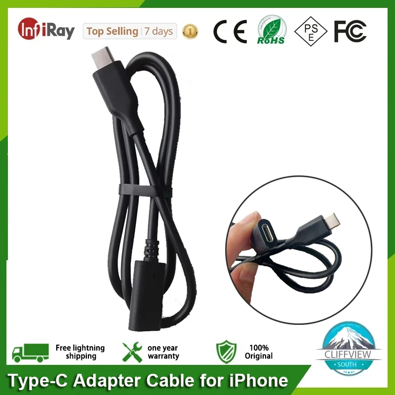 InfiRay iOS USB Type-C Adapter Cable for iPhone 15 16 Type C Version, work with InfiRay P2 PRO T2S Plus T2 PRO Thermal Camera