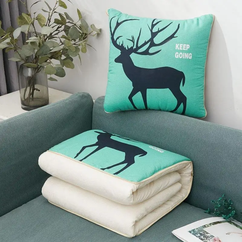 Nordic Style Two-In-One Pillow Blanket Car Mounted Stackable Advertising Gifts Business Promotional Home Decorative Cushion