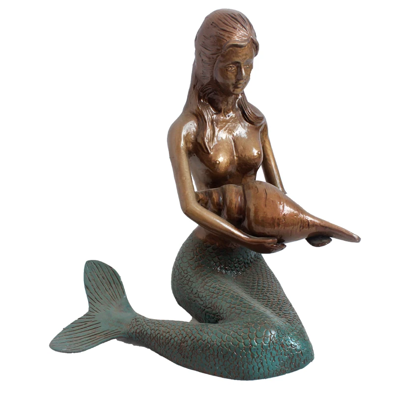 European metal crafts aluminum quality Mermaid sculpture home decorations garden decoration park ornament bronze sculpture