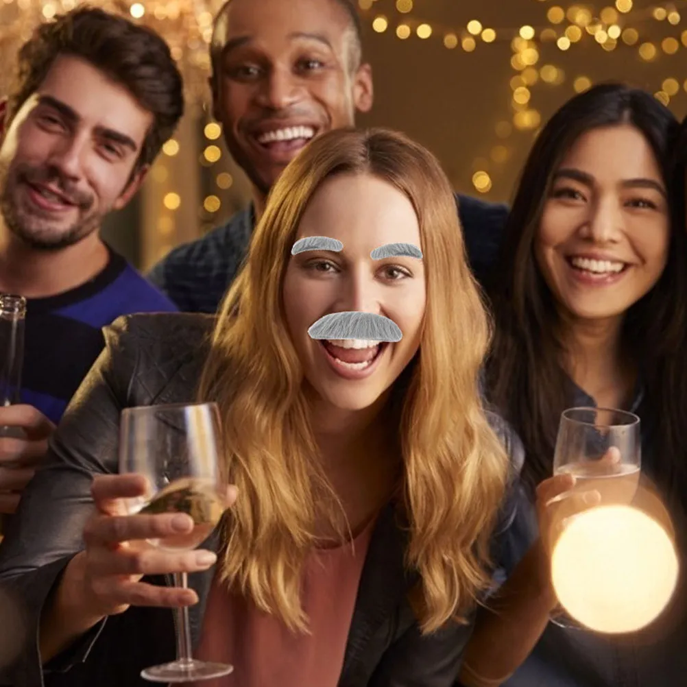 

2 комплекта реалистичных накладных бород и усов на самоклеящейся основе для взрослых, для костюмированных вечеринок, театральных представлений, косплея старика