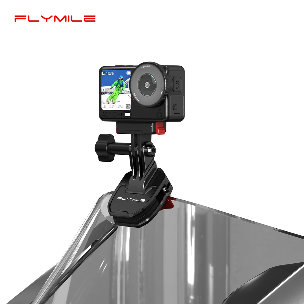 

Flymile Motorcycle Windshield Clip Camera Mount for DJI OSMO Action 6 Accessories Camera Clamp POV Quick-release Bracket