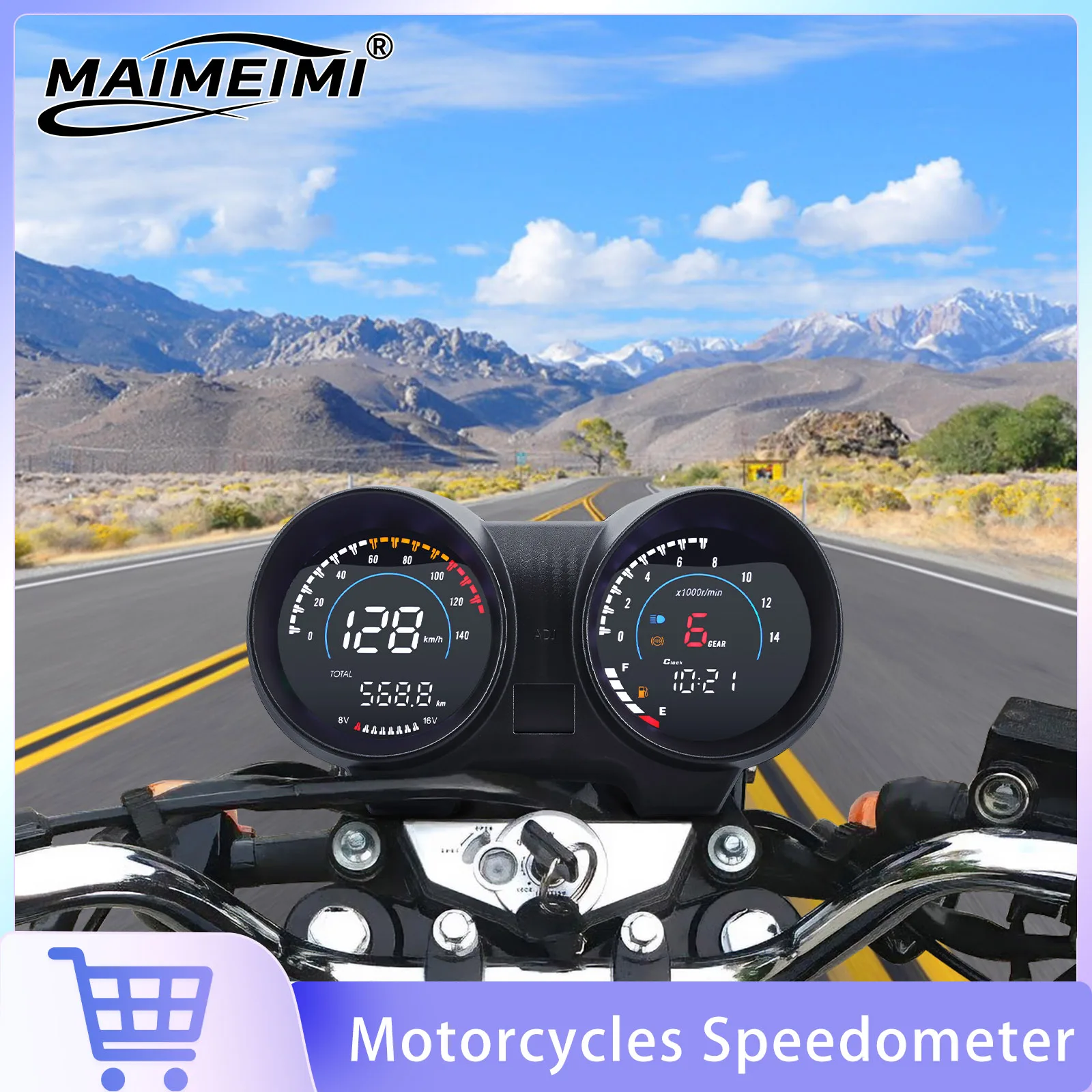 Motorcycle Speedometer Digital RPM Meter Dashboard Panel Fuel Gauge Tacho Meter Odometer Clock ABS LED For TITAN Brazil