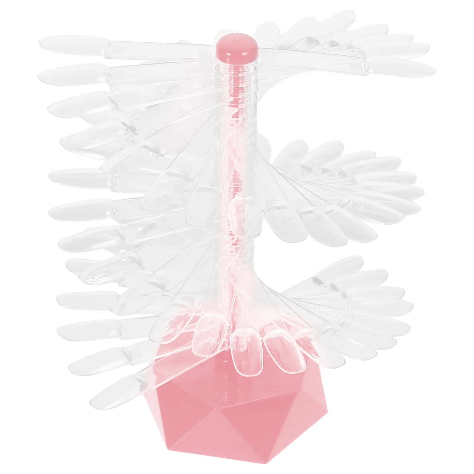 حامل عرض أظافر حلزوني فريد من نوعه، حامل ممارسة من الأكريليك الشفاف، حامل عرض أظافر متين وبسيط وحساس