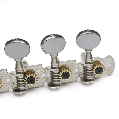 Imagen 2 del producto Cabezal de máquina de guitarra, afinador de cuerdas 6R6L de 12 cuerdas con pata de dos orificios para guitarra clásica o guitarra folclórica niquelada
