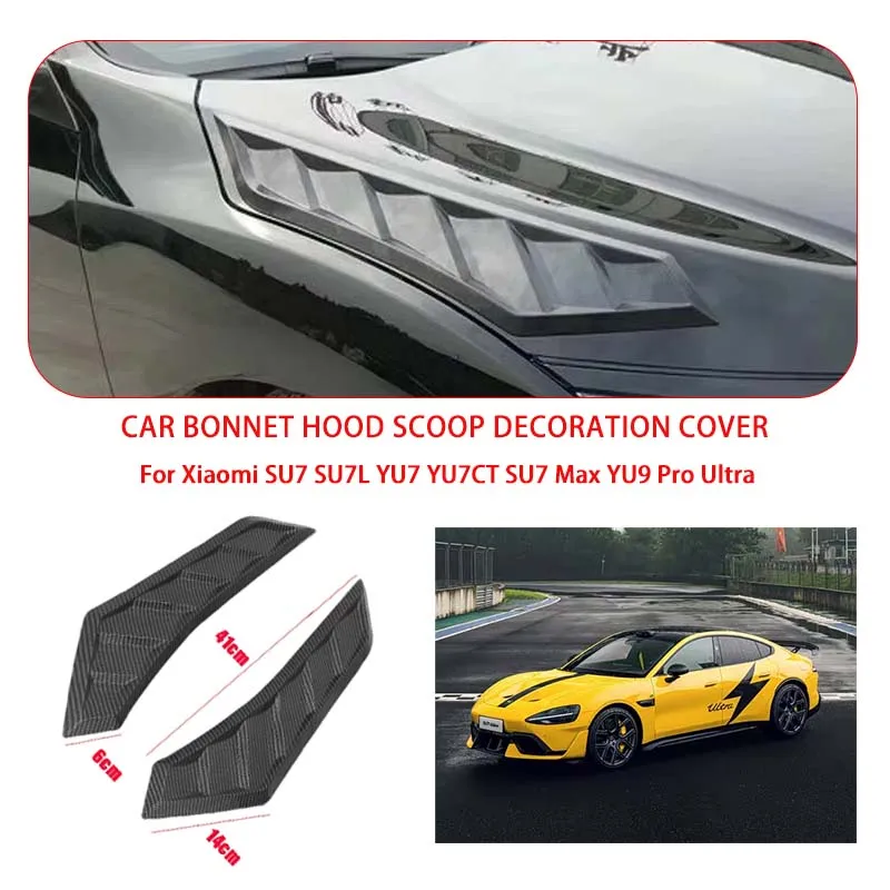 2 Pcs Gloss Black For Xiaomi Hood Vents Bonnet Cover Rubber Front Bonnet Vent car decorations