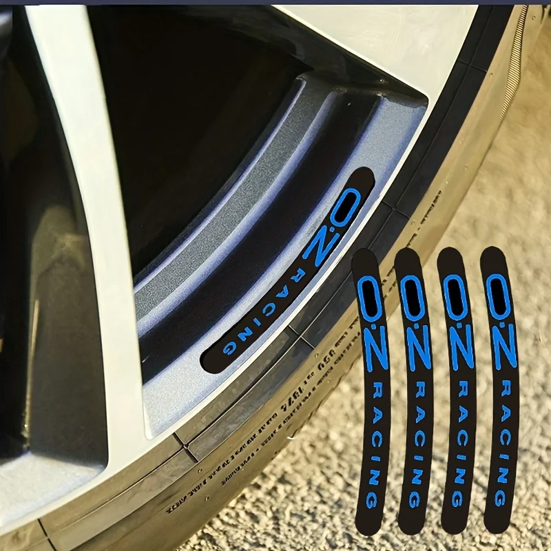 4Pcs Reflective Wheel Rim Waterproof Vinyl Stickers Universal Decals For Car Motorcycle Wheel Hub Decor