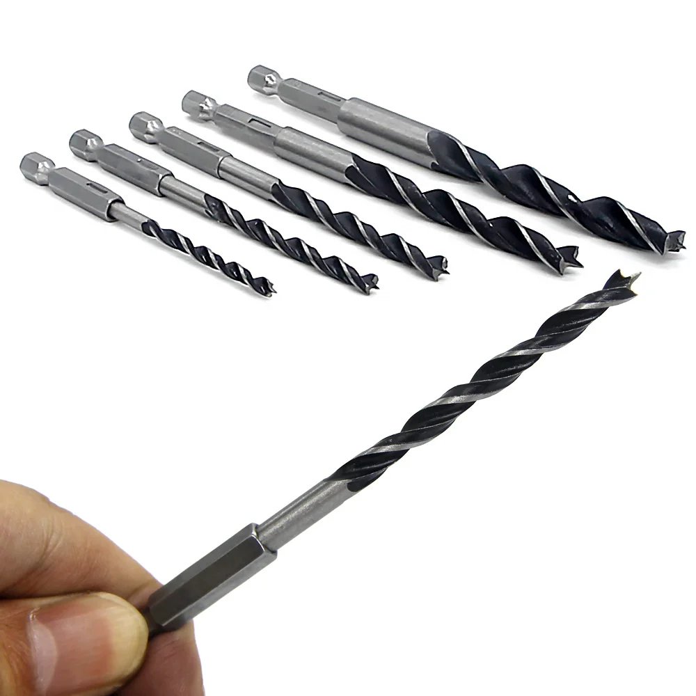 2/5Pcs Hexagonal Handle Three Point Woodworking Drill Metal Drill Kit Countersink For Wood And Metal Drilling 3/4/5/6/7/8/10mm