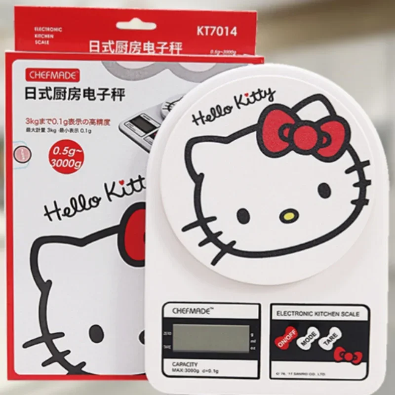 

Kawaii Hello Kitty Kitchen Electronic Scale Kitchen Baking Cake Biscuit Bread Food Weighing Furniture Accessories Children Toys