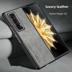 Luxury Leather Matte Flip Folding Phone Case for Honor Magic V V2 Case for Honor MagicV2 Thin Lightweight Shockproof Back Cover