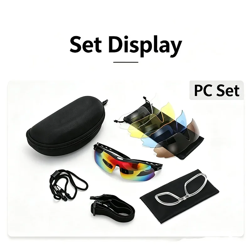 All-Weather HD Sports Eyewear Set, 5 Interchangeable Lenses for Cycling, Fishing, Driving & All Outdoor Sports Activities