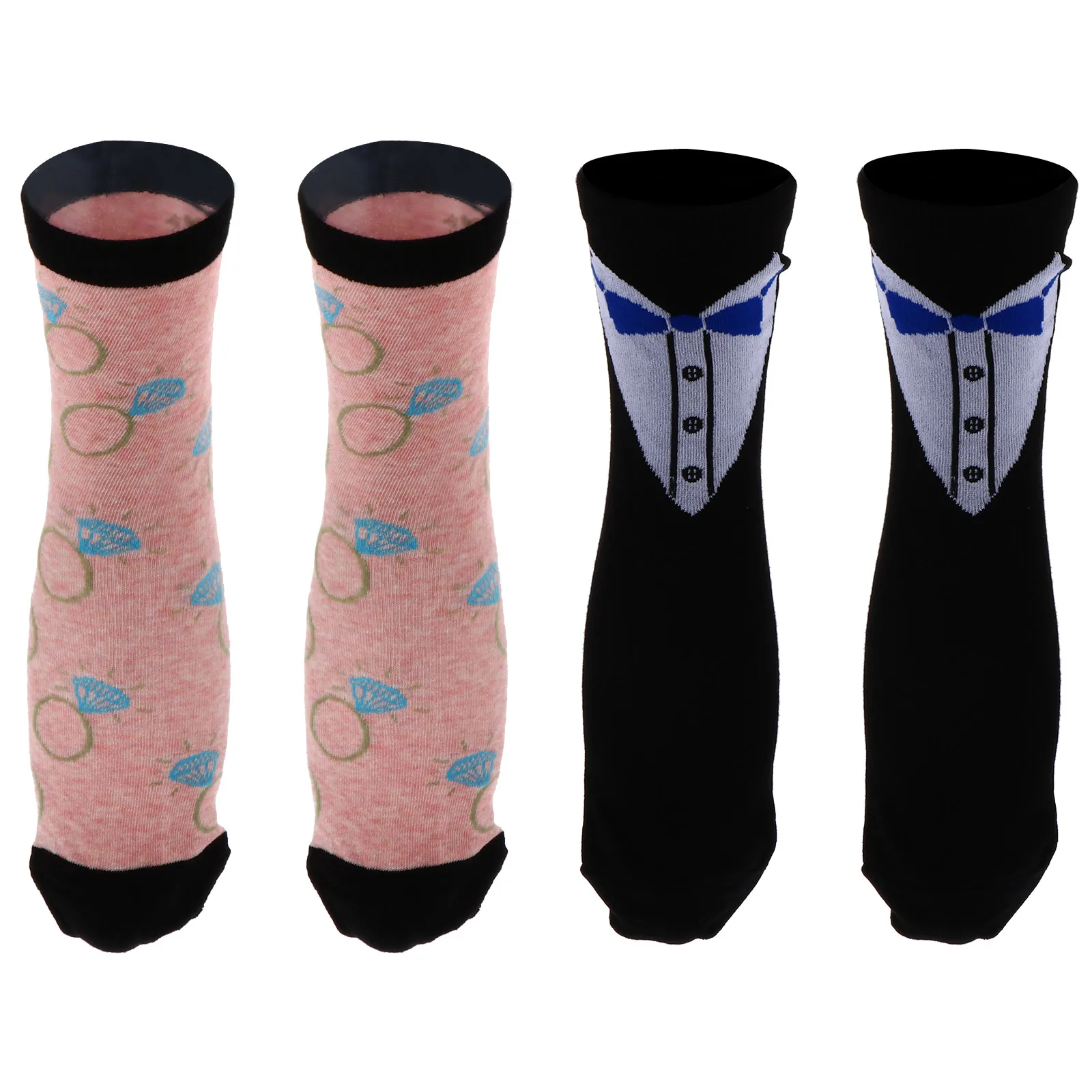 

Bride Bridegroom Socks Mid calf Length Fashion Stockings Cartoon Elastic Warm Socks for Girls Ladies