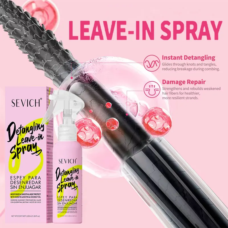100ml Leave-In Conditioner Spray Keratin Hair Conditioner Anti-Frizz Moisturizing Repair Damaged Hair Mask for All Hair Types