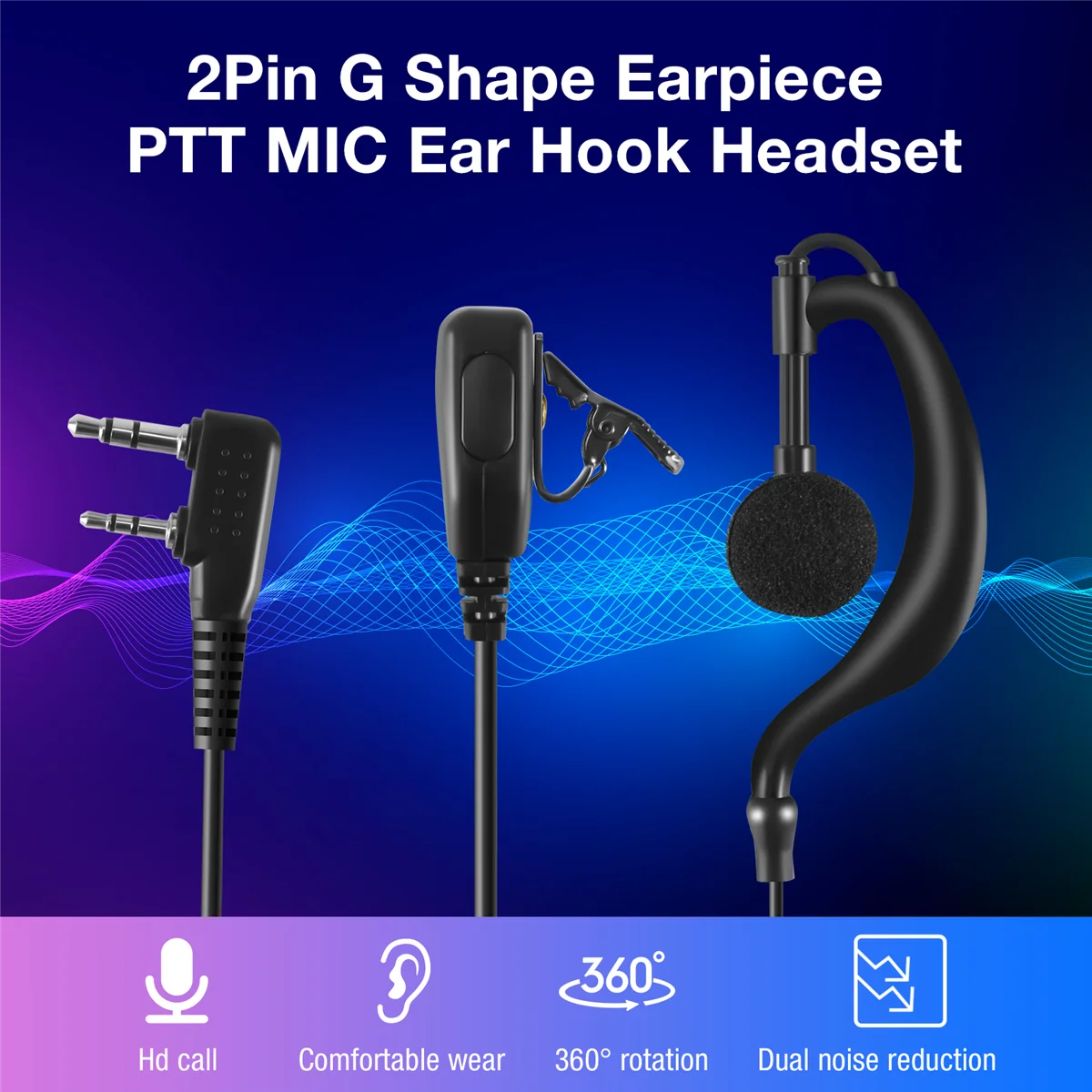 2pin g Form Ohrhörer ptt Mikrofon Ohr haken Headset für Kenwood Puxing Wouxun Baofeng Radio