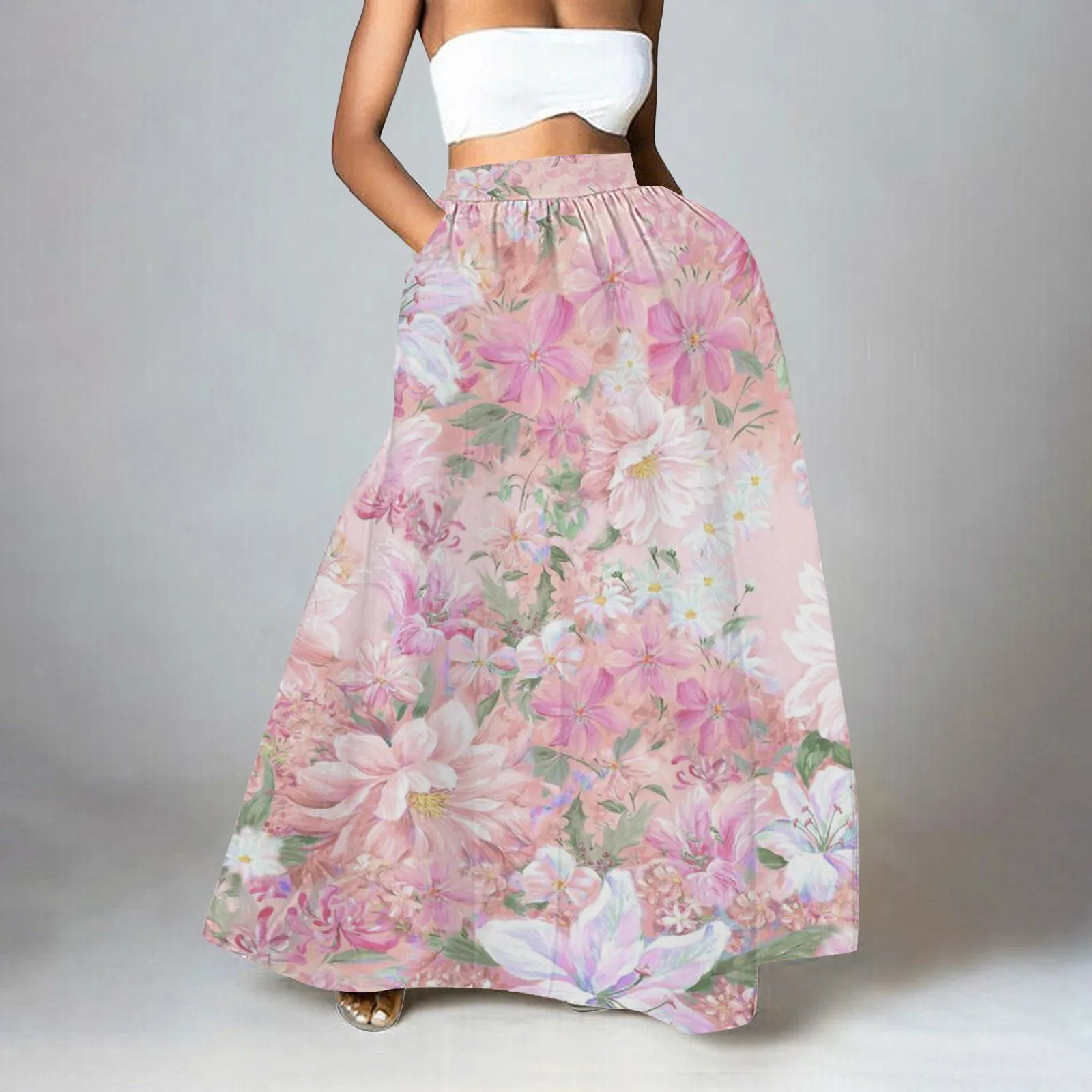 Women Floral Print Skirt High Waist Party Beach Skirt Tall Women Side Skirts for Cars Sexy School Skirt Women's Novelty Skirts