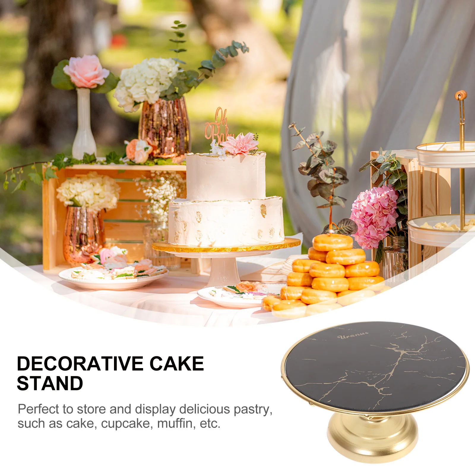 European Style Black Cake Stand Multi-Function Raised Dessert Tray for Wedding Party Display Cake Stand