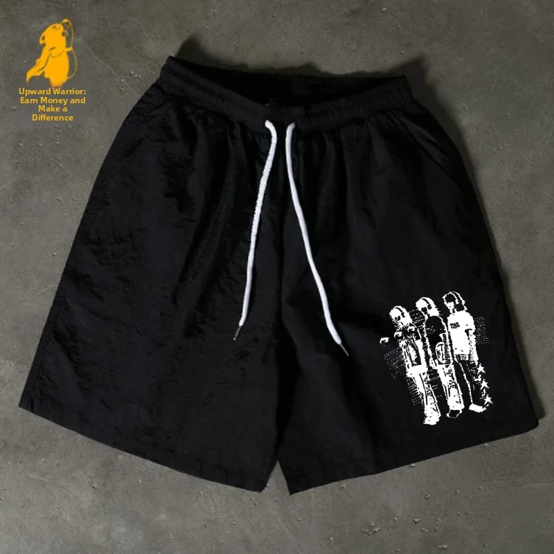 Quick Dry Outdoor Five-Point Sports Shorts Casual Loose Men's Pants Straight Leg Cotton Polyester Blend Summer Shorts